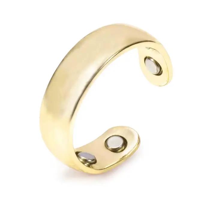 WOUWU anneaux magnétique santé énergie doigt ouvert manchette anneau réglable femmes hommes bandes de mariage 6mm de large bijoux minimalistes