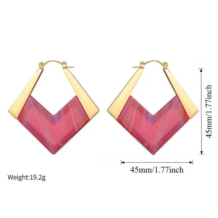 Loe | Boucles d'oreilles géométriques en forme de losange colorées