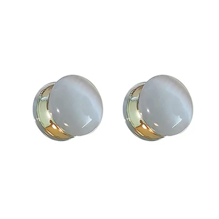Boucles d'oreilles magnétiques en magnétologie pour femmes et hommes, œil de chat, bain de charbon,