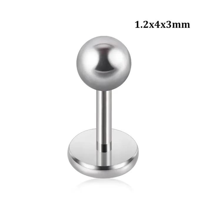 20/5 PIÈCES Piercing en acier chirurgical à tige ultra-courte, boule à dos plat, pour hélix et daith