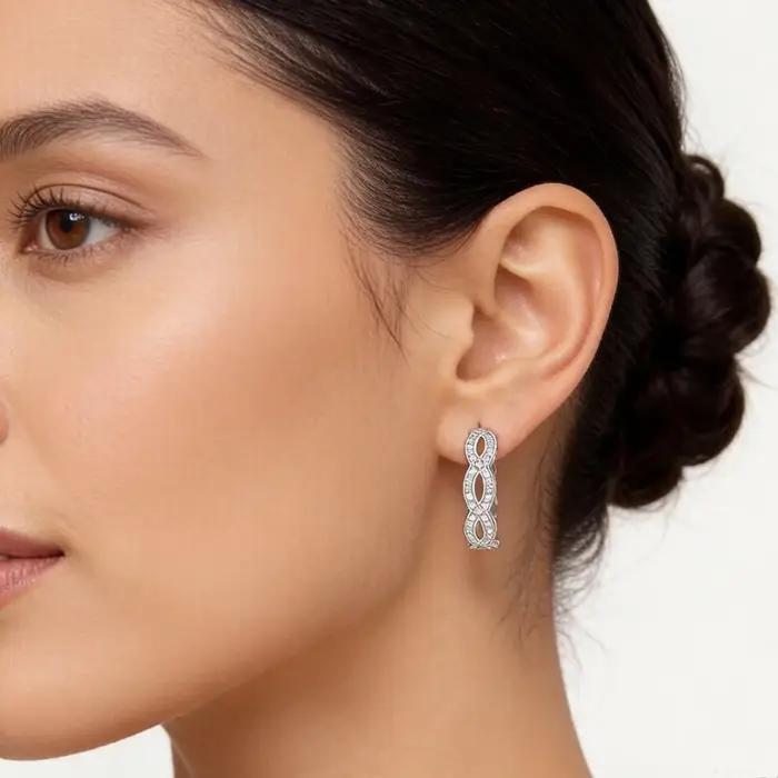 Boucles d'oreilles en forme de cercle amour éternel bijoux fins argent sterling 925 pour femmes cadeau romantique occasions spéciales