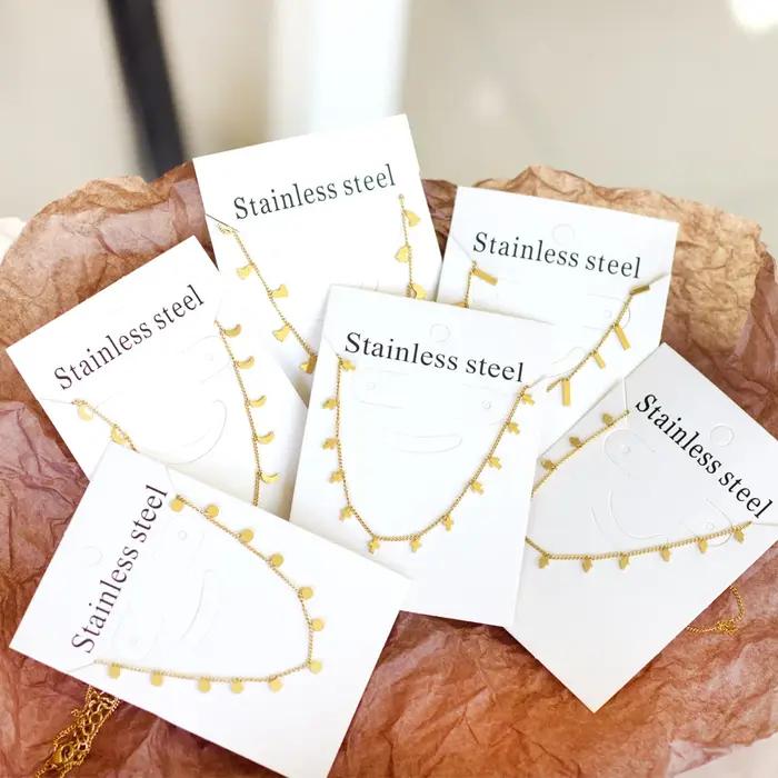 LUXUKISSKIDS femme Collier бижутерия chaînes dorées colliers bohême étoile coeur élégant en acier inoxydable bijoux à la mode