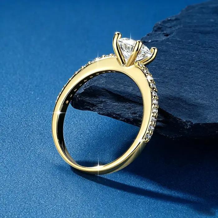 Bague de fiançailles classique en moissanite certifiée Lnkry 1