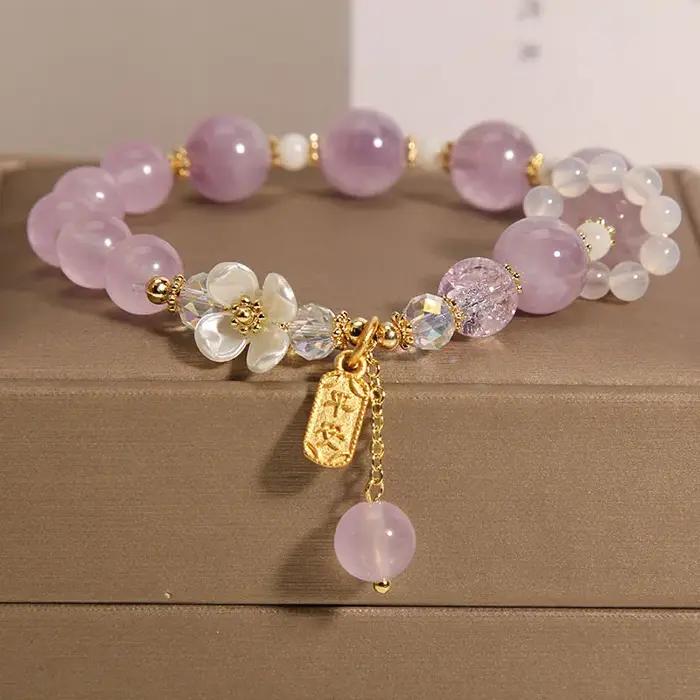 Bracelet en chalcédoine naturelle style coréen pour femme