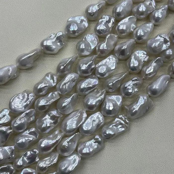 Perles naturelles irrégulières grandes 14x24-16x26mm, collier d'eau douce semi-fini, matériaux baroq