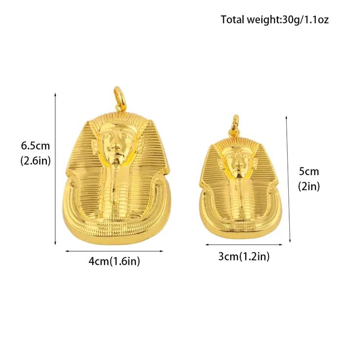 Pendentifs plaqués or du Nigeria pour collier femmes hommes mode couleur or portrait du pharaon égyptien pendentif fabrication de bijoux pour fête