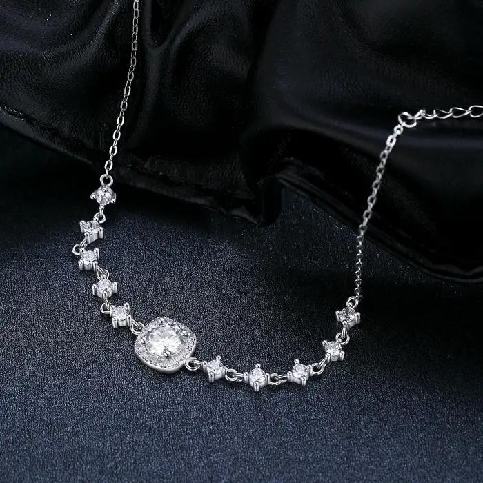MODIAN 0.8CT D couleur Moissanite Bracelet de luxe 925 en argent Sterling Halo