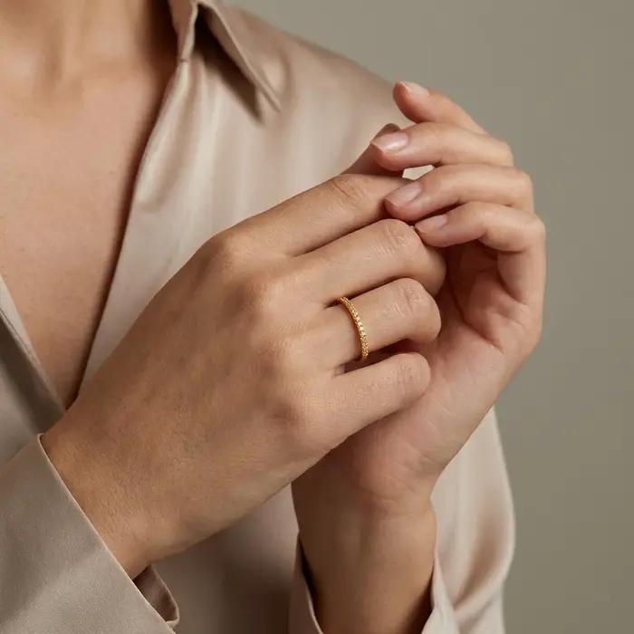 Bague Classique en Laiton Style Éternité pour Femme