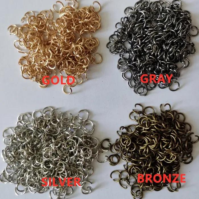 200 pcs/lot or argent gris boucle 0.9*7mm anneaux de saut ouverts pour la fabrication de bijoux à bricoler soi-même collier Bracelet résultats connecteur fournitures