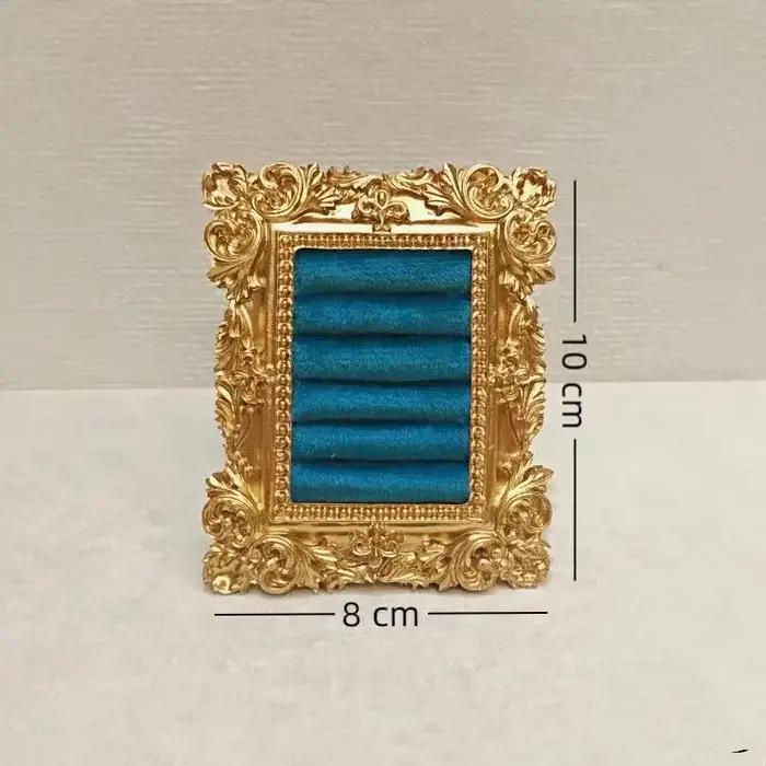 Support à bijoux carré de Style Antique pour bagues et boucles d'oreilles