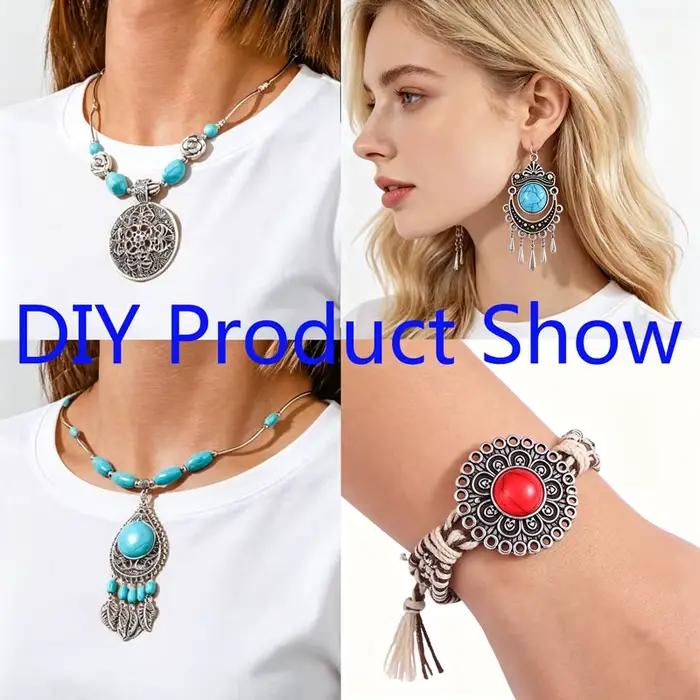 Connecteurs vintage bohèmes MJYA 5 pièces en alliage pour création de bijoux bohémiens occasions spéciales