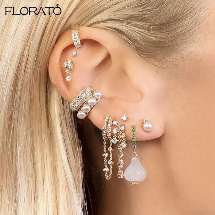 Boucles d'oreilles clip en forme de C pour femmes