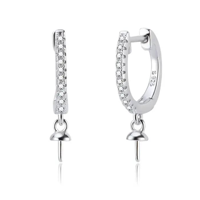 CLUCI 3 paires authentiques 925 argent Zircon boucles d'oreilles bijoux pour femmes fête en argent S