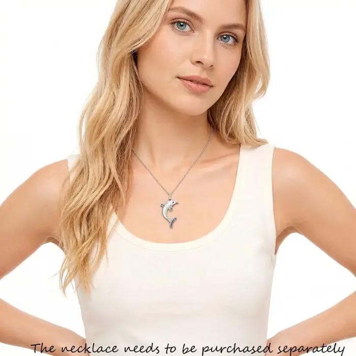 Pendentif dauphin bleu marque en argent Sterling 925