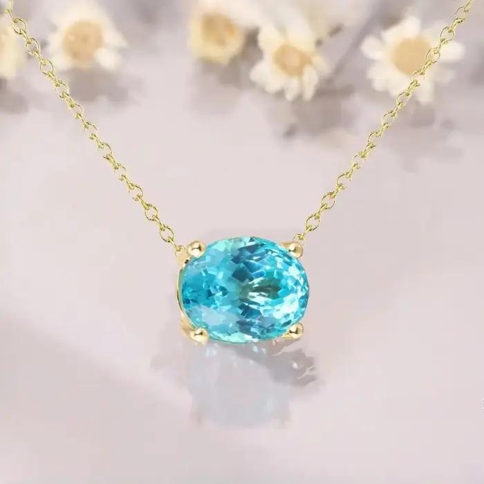 100% 925 argent Vintage élégant forme ovale pendentif collier pour adolescent