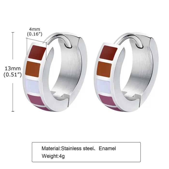 Boucle d'oreille Huggie arc-en-ciel LGBT pour Leibian Gay
