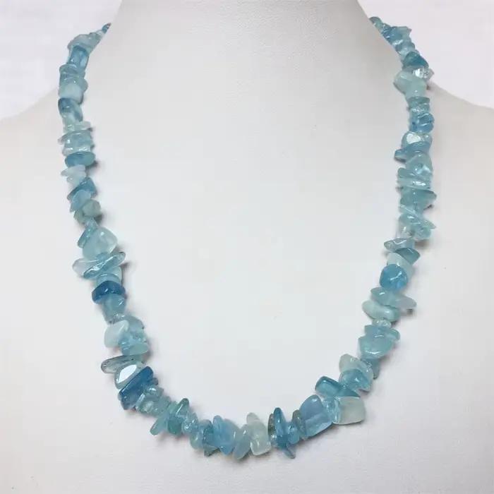 Clear uto-Collier en aigue-marine AAA