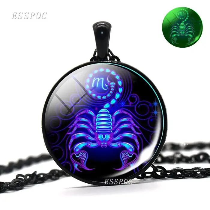 Collier Cabochon en Verre avec 12 Signes du Zodiaque