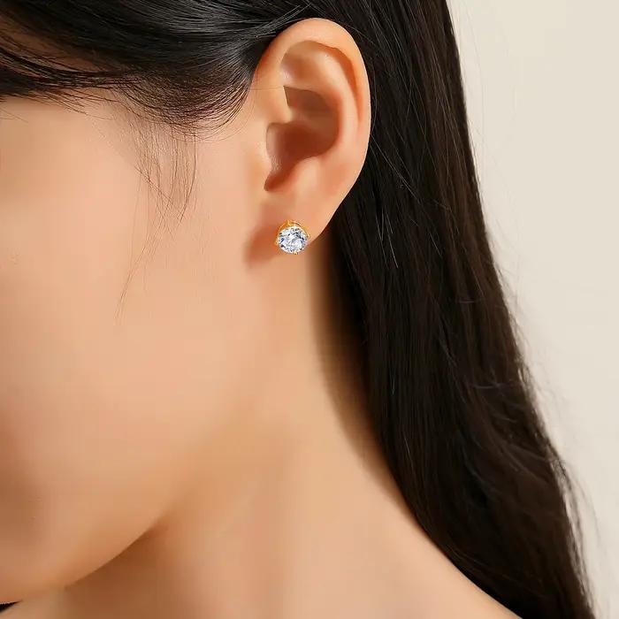 Szjinao réel complet 18k boucles d'oreilles en or AU750 Moissanite diamant véritable or femmes bijoux Certifid K or luxueux cadeaux de saint valentin