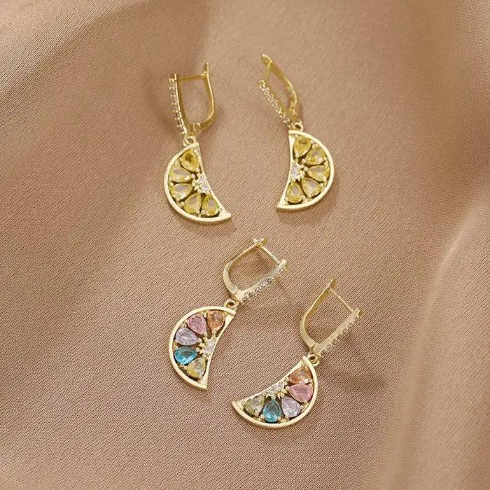 Boucles d'oreilles en forme de fruits de citron