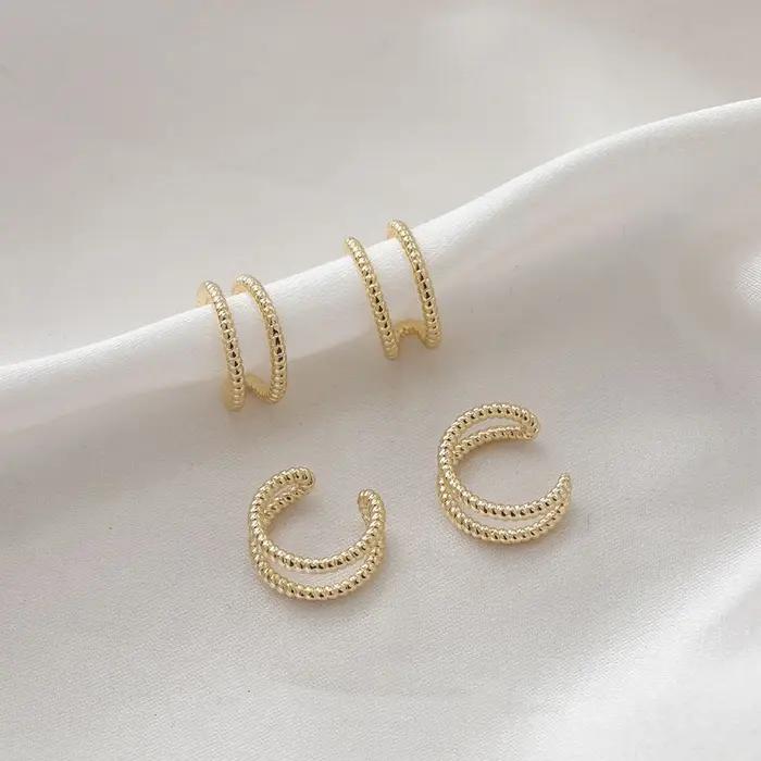 Réinitialisation d'oreille indolore plaqué or 14 carats
