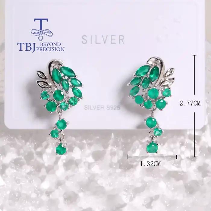 Boucles d'oreilles design raisin 2026 agate verte naturelle pour femmes et jeunes filles bijoux élégants et tendance pour soirée et cérémonie