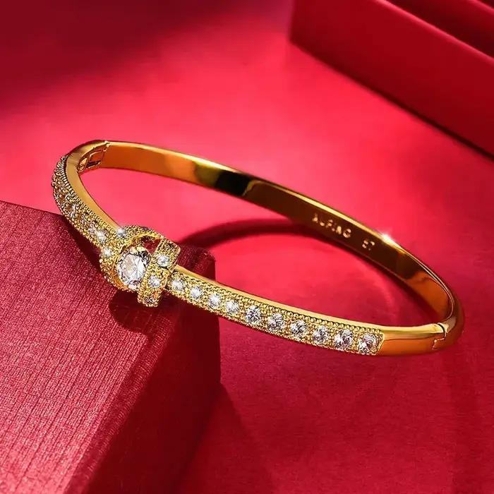 Bracelet en or AU999 certifié NGTC pour femmes occassions d'engagement et cadeaux romantiques