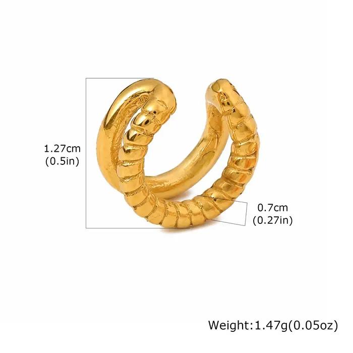 Manchette d'oreille en forme de C épaisse en zircon cubique