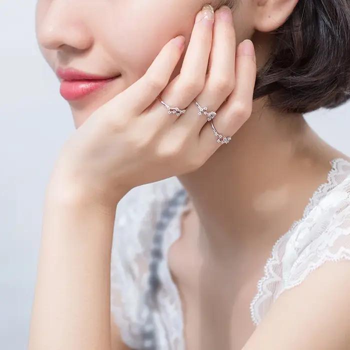 Nouvelle bague minimaliste incrustée de Zircon cubique 12 constellations zodiaque pour femmes