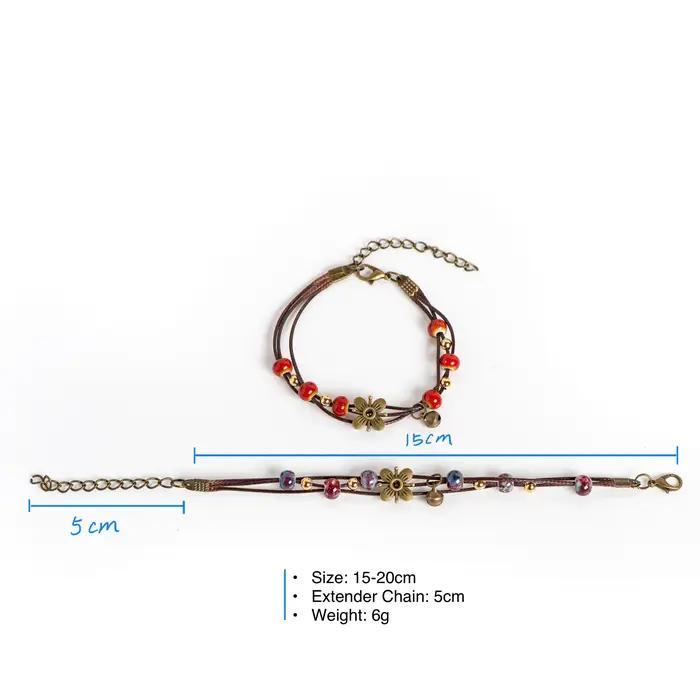 Bracelet de perles en céramique fait à la main pour femmes