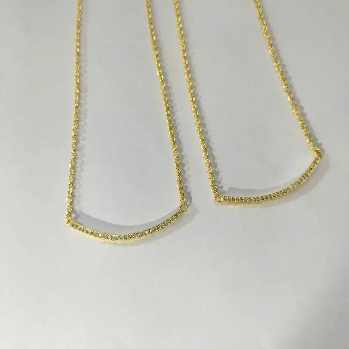 Collier Arc de Sourire Entièrement Sertie de Diamants