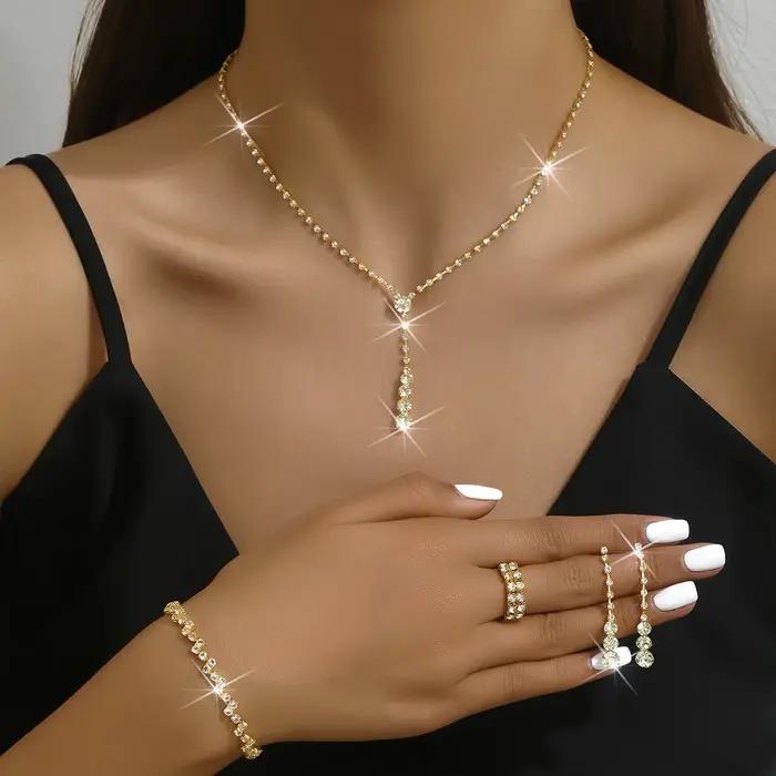 Ensemble de bijoux de bal en argent pour femmes