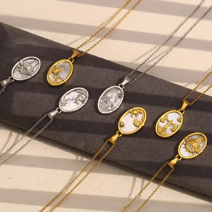E.B.belle – collier avec pendentif Constellation en acier inoxydable