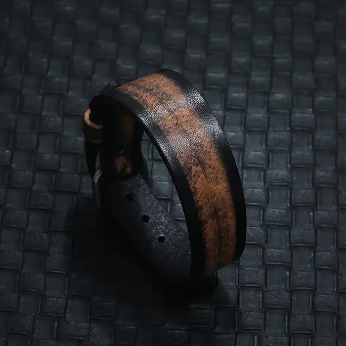 Bracelet rétro en cuir véritable pour hommes et femmes