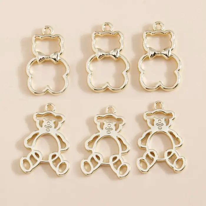 Charme ours Leslie-Breloques plaqué or pour bijoux DIY et création de bijoux personnalisés pour femmes