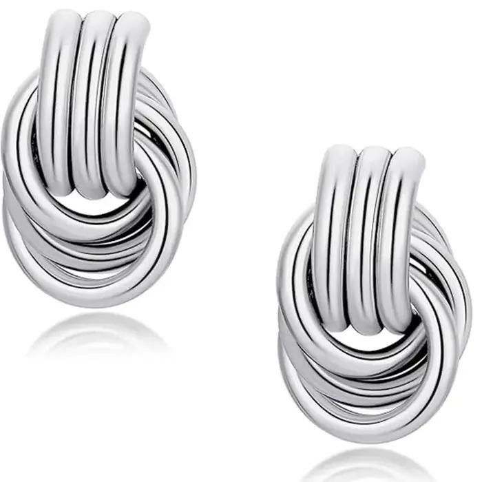 Boucles d'oreilles épaisses plaquées or 18 carats pour femmes