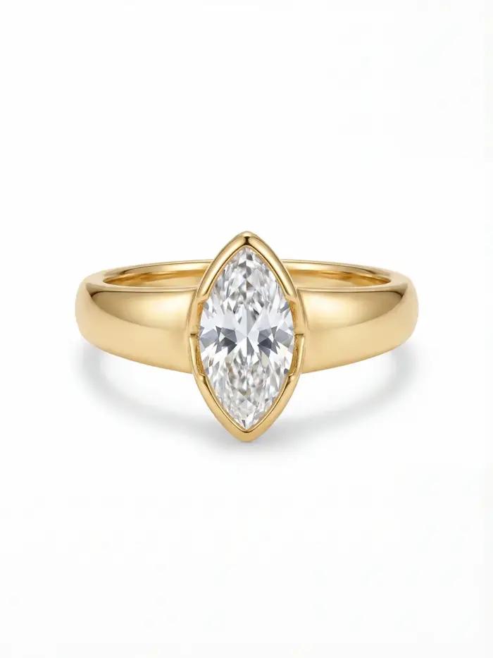 Bague en argent Sterling 925 en Zircon Marquise brillant