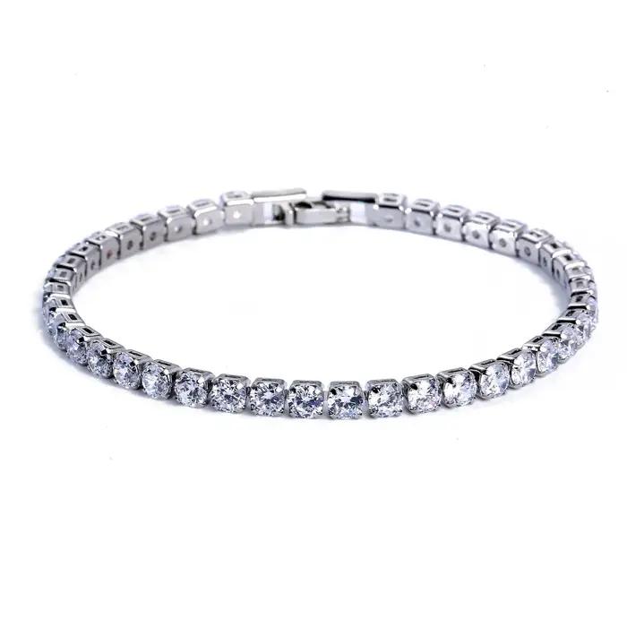 Bracelet de Tennis en Zircone Cubique Motif Cœur Style Bohème Polyvalent pour Femmes et Hommes Occasions Spéciales