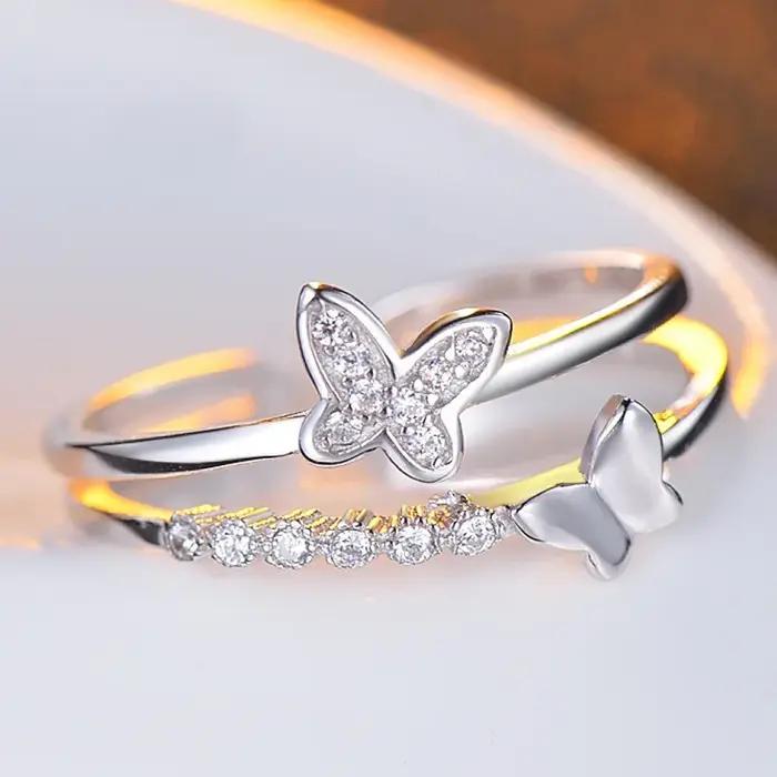 Bagues en argent 925 scintillantes avec zircon 5A pour femmes, bijoux en argent sterling pour mariag