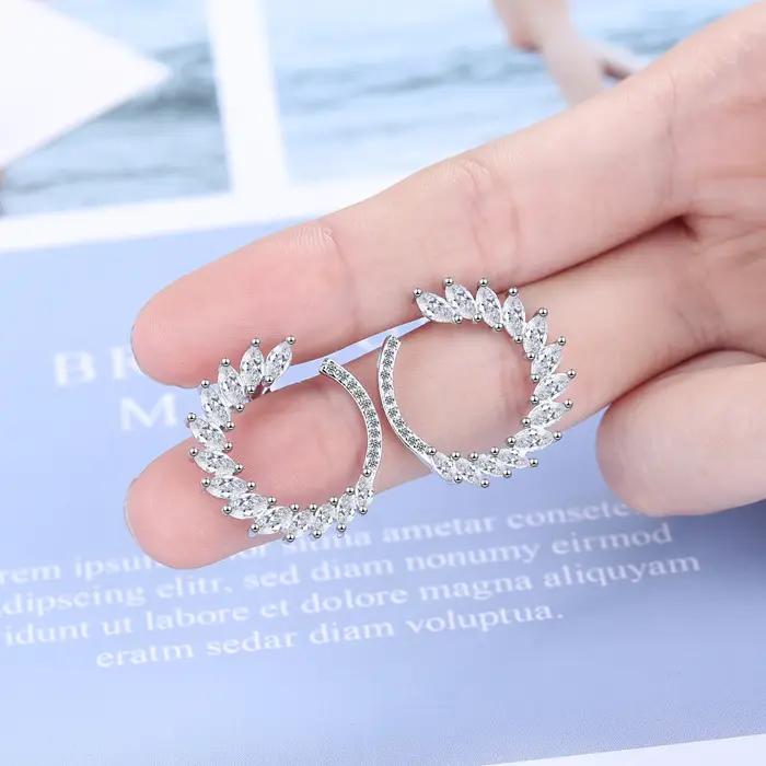 Boucles d'oreilles en argent Sterling 2020 et zircone scintillante