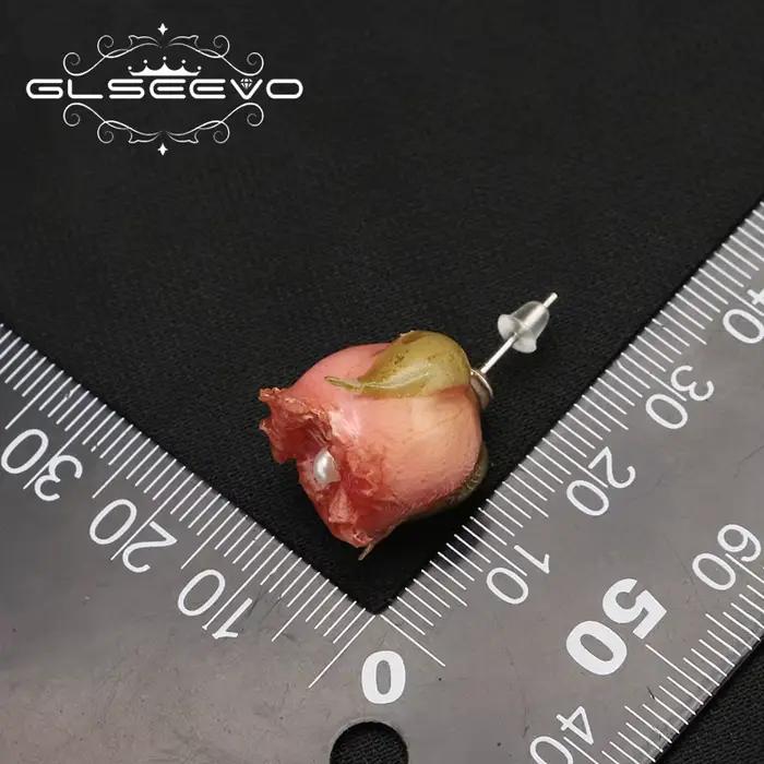 Boucles d'Oreilles en Perles Naturelles de Fleurs Roses pour Femme