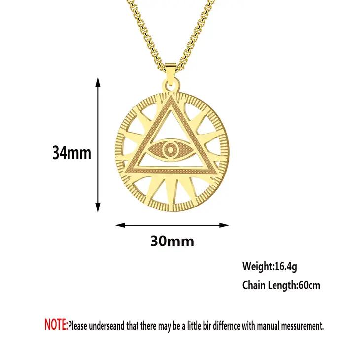 Collier avec pendentifs en forme de pyramide Illuminati pour femmes