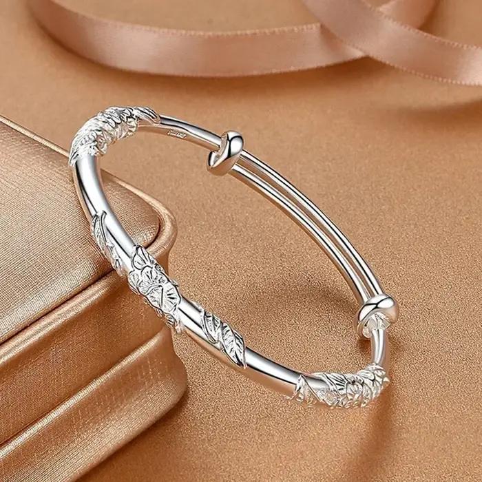 Bracelet à fleurs en argent Sterling 925 pour femmes