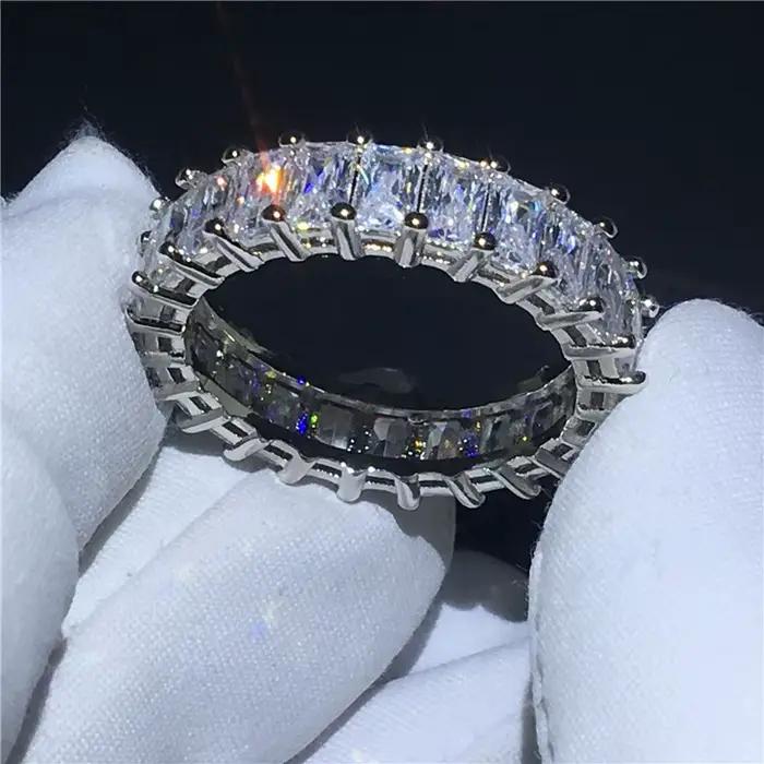 Bague Princesse de Promesse en Argent Sterling 925 avec Zirconium Blanc pour Femme Occasions Spéciales Engagement Mariage Fête Anniversaire