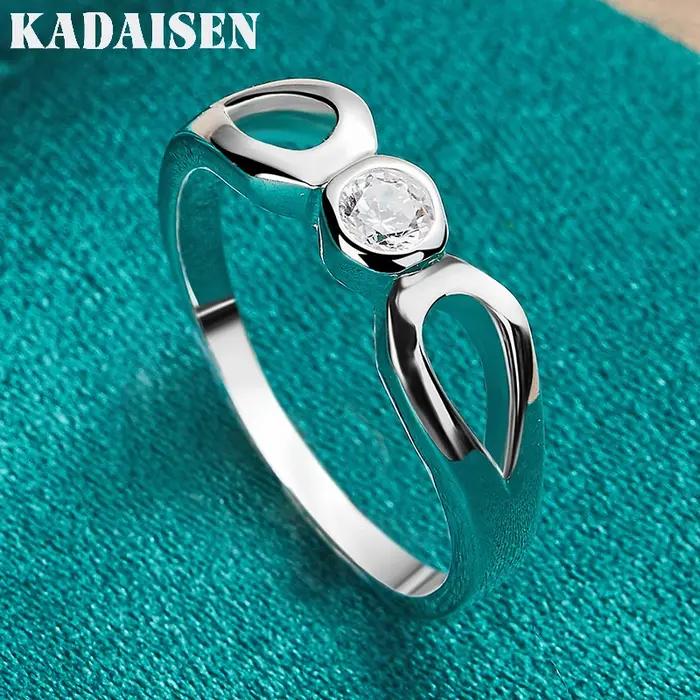 Zircon œil d'ange en argent sterling 925 7-10 # Bague pour femmes