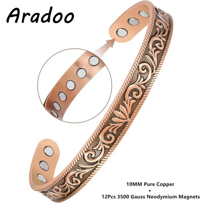 ARADOO – Bracelets en cuivre pur pour femmes