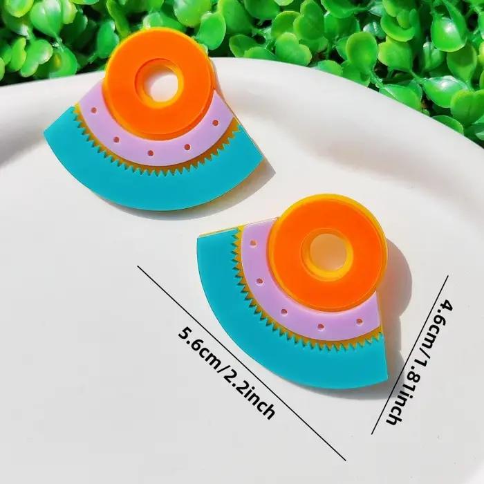 KUGUYS Flabellate tendance grande boucle d'oreille pour les femmes futur Style bohème Boho bijoux accessoires