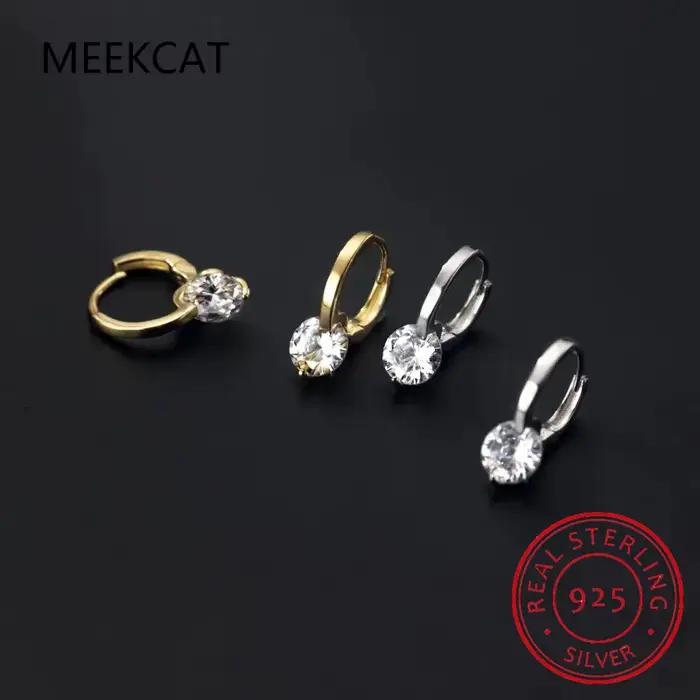 Boucles d'oreilles Solitaire 1ct D Moissanite pour femmes