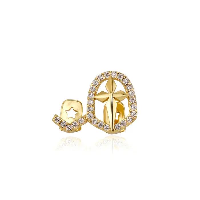 RACHELZ Y2K Punk Vintage Zircon creux croix dents Grillz Hip Hop CZ pierre dent casquettes pour femmes hommes Couple bijoux cadeau