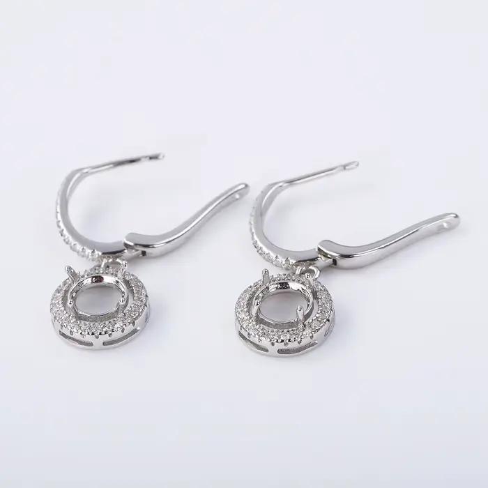 Base de boucle d'oreille ronde de style minimaliste, matériau en argent regardé S925, convient aux bijoux de bricolage faits à la main, 6mm-9mm